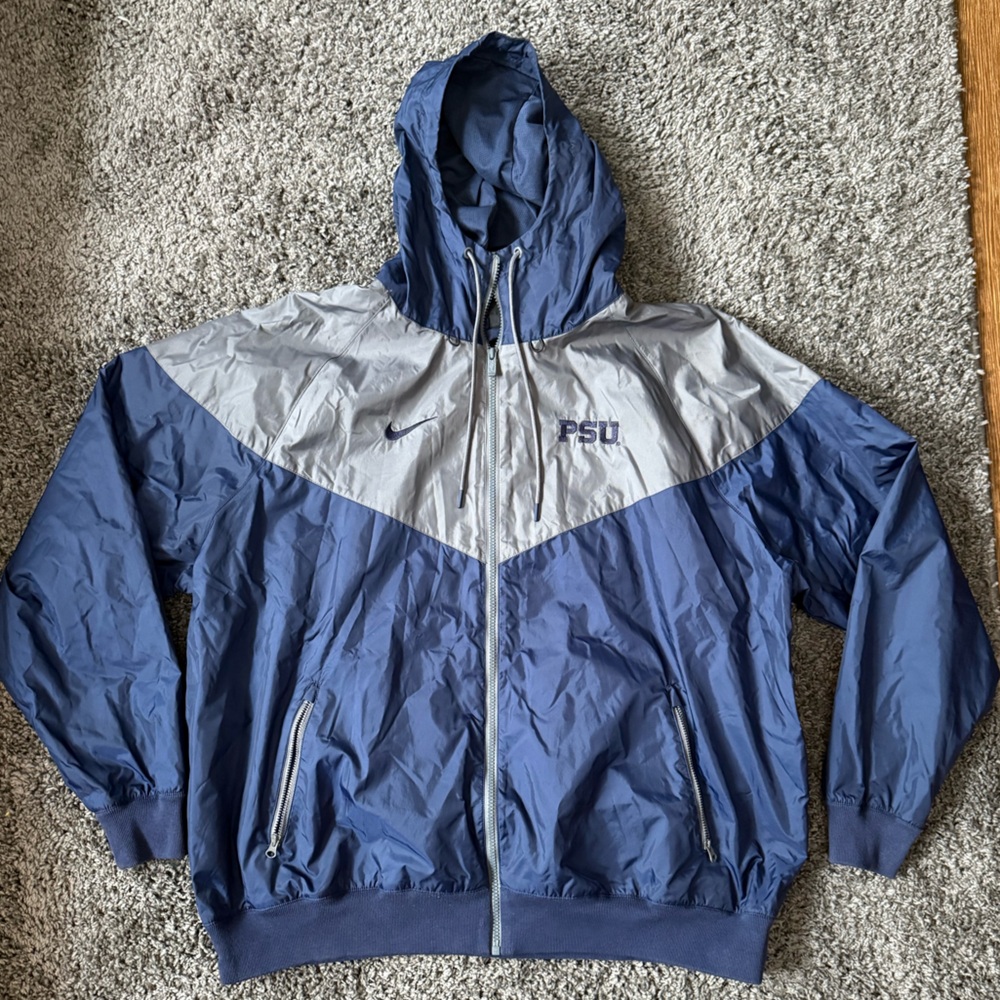 Nike Penn State Windbreaker Jacket 2XL Blue & Grey